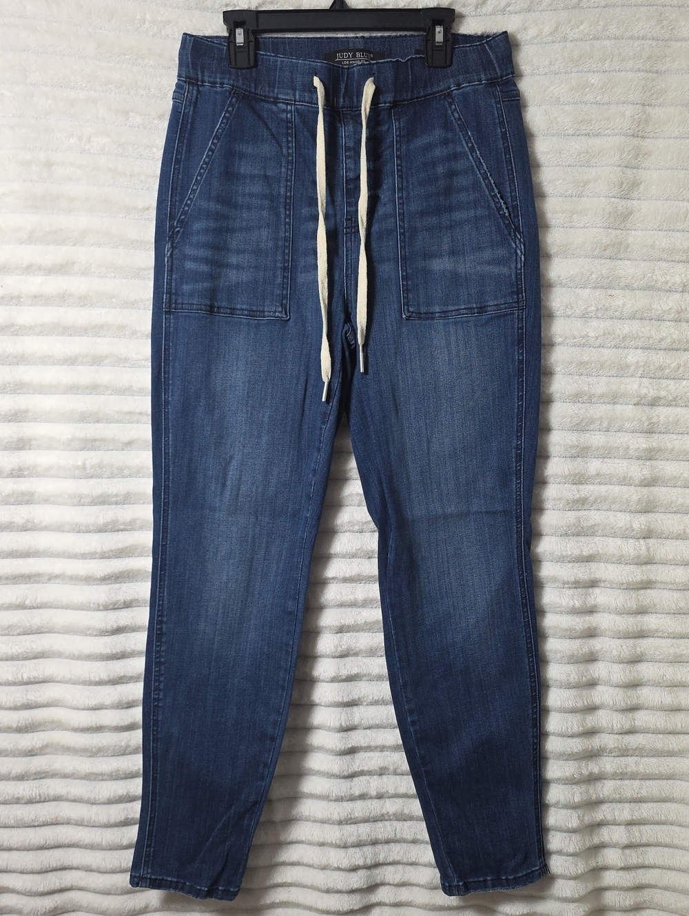 0454 Judy Blue‎ Indigo Drawstring Waist Denim "Joggers"; Size 27